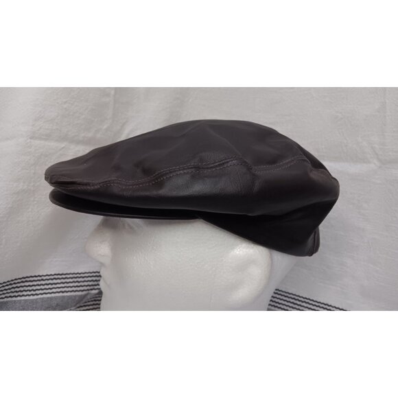 Sima International Brown Leather USA Large United Hatters Cap Newsboys Vintage H - Picture 5 of 11